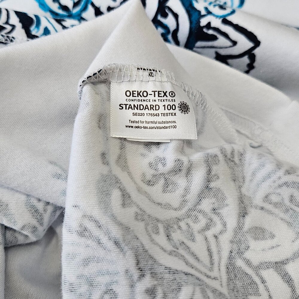 Croft & Barrow 3/4 Sleeve Pullover Cotton Paisley Boatneck Shirt - Picture 6 of 8